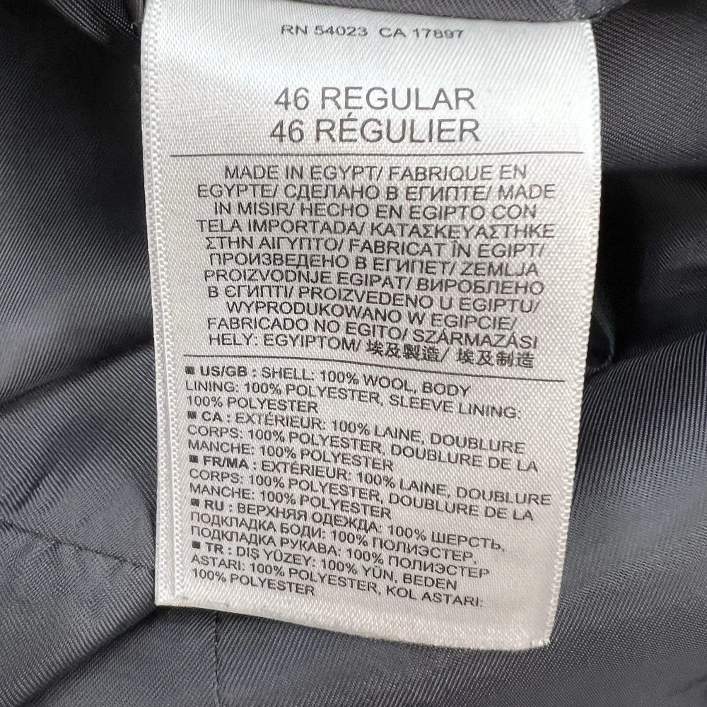 Banana Republic Blazer Jacket Sport Coat‎ Mens 46R Tailored Slim Fit Wool Gray